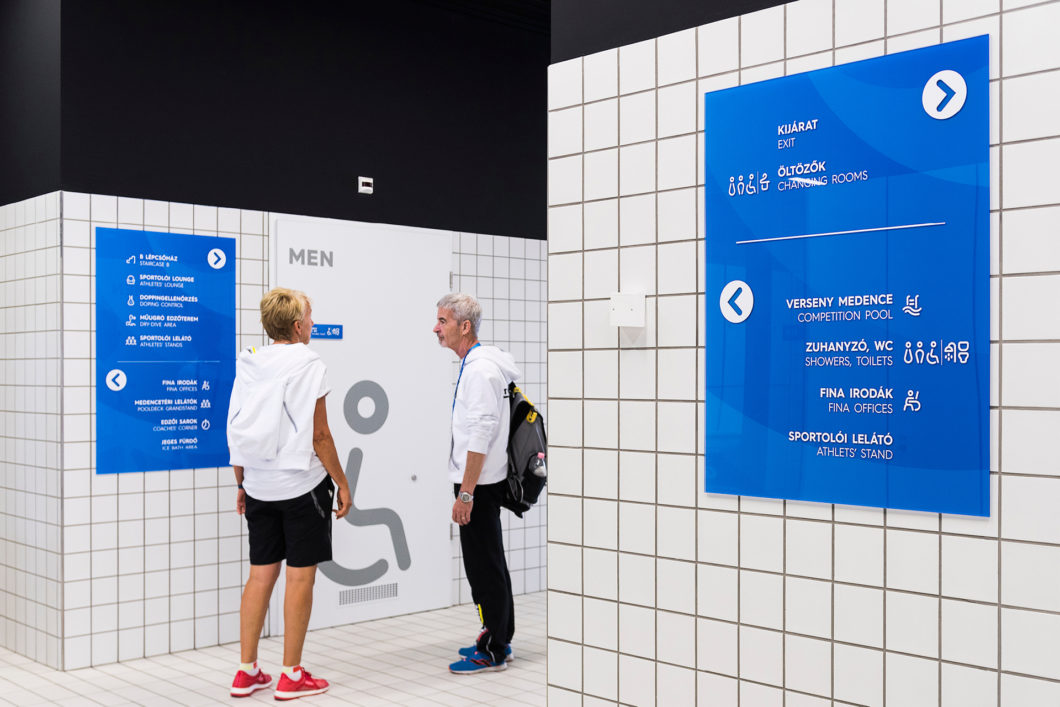 Graphasel Design Studio - 17th FINA World Championships & Danube Arena – Signage System - Branding Interior Print Wayfinding Graphasel Design Studio - 17th FINA World Championships & Danube Arena – Signage System - Branding Interior Print Wayfinding