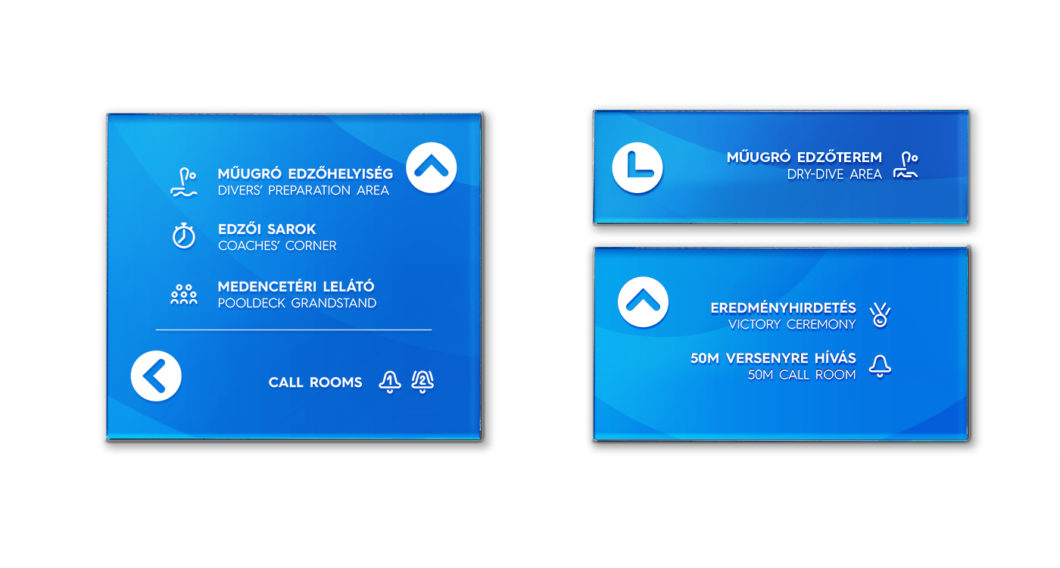Graphasel Design Studio - 17th FINA World Championships & Danube Arena – Signage System - Branding Interior Print Wayfinding Graphasel Design Studio - 17th FINA World Championships & Danube Arena – Signage System - Branding Interior Print Wayfinding